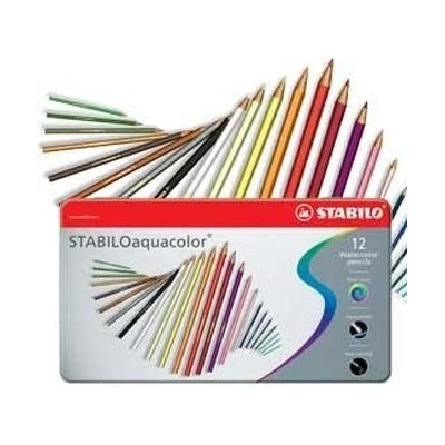 Pastelky STABILO aquacolor, sada 12 ks v kovovém pouzdru