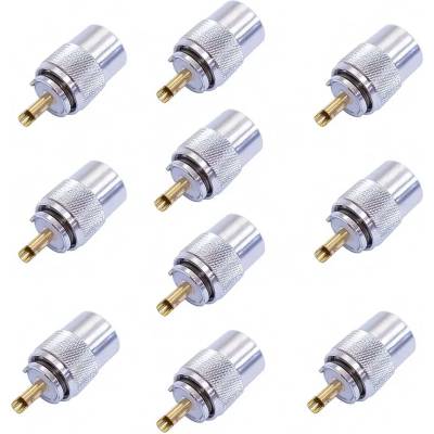 PNI-259-9-GP-10 Gold-Plated 9mm PL259 Connectors for RG58 10pcs (PNI-259-9-GP-10)