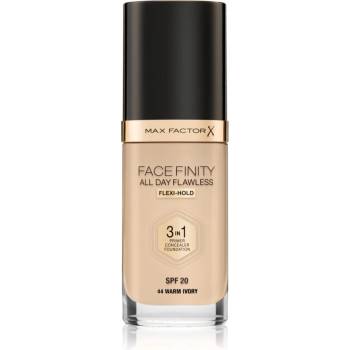 MAX Factor Facefinity All Day Flawless дълготраен фон дьо тен SPF 20 цвят 44 Warm Ivory 30ml