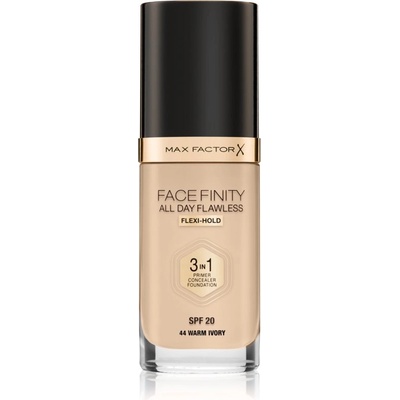 MAX Factor Facefinity All Day Flawless дълготраен фон дьо тен SPF 20 цвят 44 Warm Ivory 30ml
