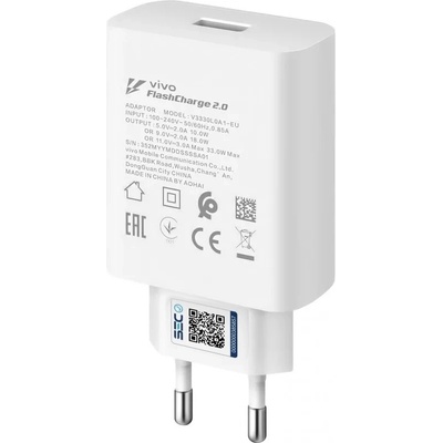 vivo Захранване за ел. мрежа с USB-A изход (бял) - Vivo Wall Charger 33W V3330L0A1-EU (reconditioned) (V3330L0A1-EU)