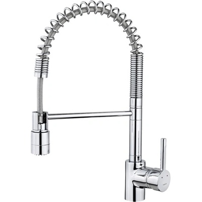 Strohm Teka Ares K 937 Кухненски смесител, душ с 2 вида струи на водата, въртящ се чучур, хром (Б.039.ХР)