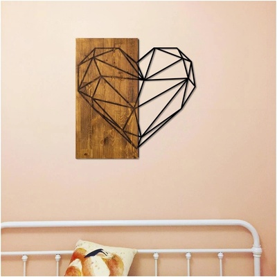 Asir Nástenná dekorácia 58x58 cm srdce drevo/kov AS1645