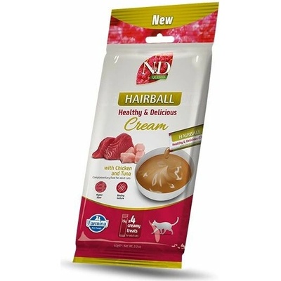 FARMINA N&D Quinoa Cat Hairball Cream with Chicken & Tuna box 4x 15 g
