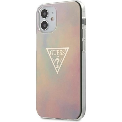 GUESS Калъф Cover Guess TPU T&D Gold Triangle за iPhone 12 Mini GUHCP12SPCUMCGG01, Pink (3700740480670)