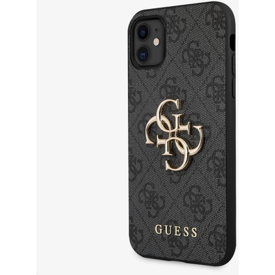 PU 4G Метален заден капак с лого за iPhone 11 Сив Guess | Lilav | ЖЕНИ | UNI