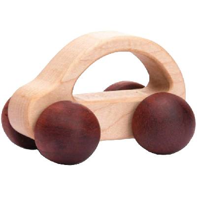 Дървена количка Smart Baby - Светла, с тъмни колелета (ACT301-02)