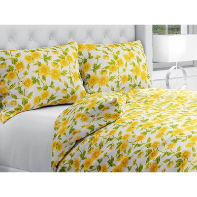 Biante bavlna obliečky Sandra SA-602 Slnečnice na bielom 240x200 2x70x90