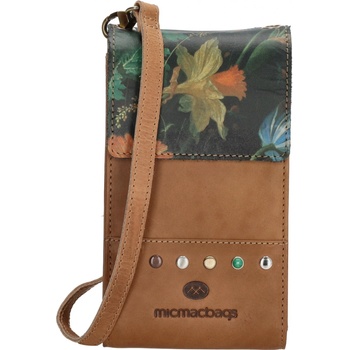 Micmacbags Masterpiece dámska kožená crossbody taška na mobil piesková