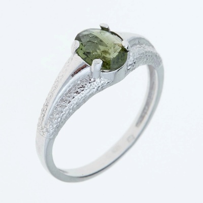 My Moldavite Stříbrný prsten s vltavínem 3140