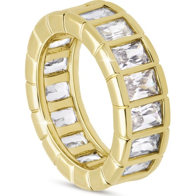 Biju Prstýnek pozlacený zirkony obdélníky 4000478 6