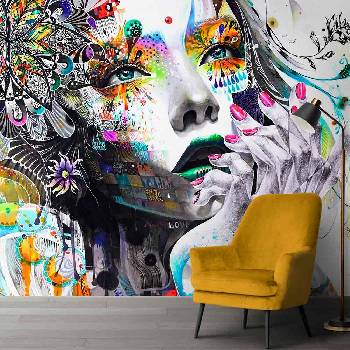 Decono Фототапет Цветно Женско Лице