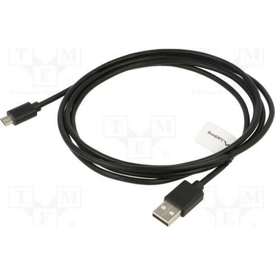 Lanberg CA-USBM-20CU-0018-BK USB 2.0, USB A vidlice,USB B micro vidlice, zlacený, 1,8m