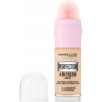 Maybelline Instant Age Rewind Perfector 4-in-1 Glow rozjasňující make-up pro přirozený vzhled odstín 0.5 Fair Light Cool 20 ml
