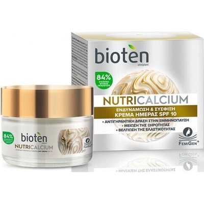 BIOTEN Укрепващ и стягащ дневен крем със SPF 10, Bioten Nutricalcium Restoring , ? nti-aging & Moisturizing Day Cream Suitable for All Skin Types 10SPF 50ml