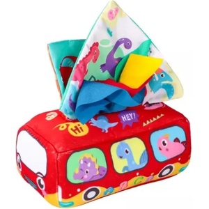Man Yuk Toys Кутия за кърпички от различни материали - червена (057-6a)