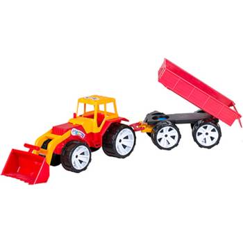 Image 1 of Bamsic ДЕТСКИ ТРАКТОР С ГРЕБЛО И РЕМАРКЕ 78 СМ