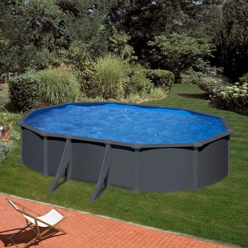 Image 1 of GRE Овален сглобяем басейн с подпори GRE ANTHRACITE 5x3x1.32-м (KITPROV508GY)