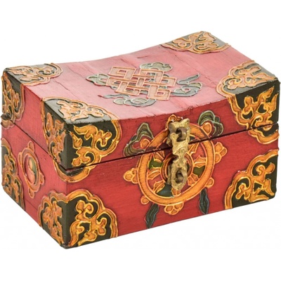 Sanu Babu dřevěná šperkovnice ručně malované buddhistické motivy 6B