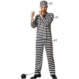 BigBuy Carnival Маскировъчен костюм за възрастни Prisoner Затворник Многоцветен Размер XL