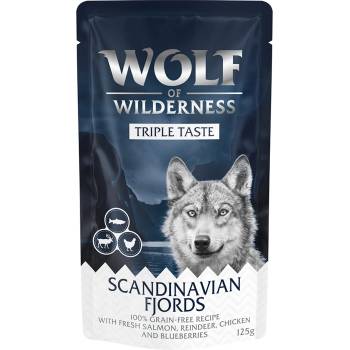 Wolf of Wilderness 12х125г Triple Taste Wolf of Wilderness, консервирана храна за кучета - Scandinavian Fjords