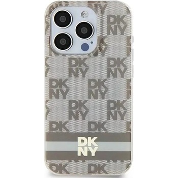 DKNY Кейс DKNY IML Checkered Mono Pattern & Printed Stripes MagSafe за iPhone 15 Plus / 14 Plus, бежов (3666339269500)
