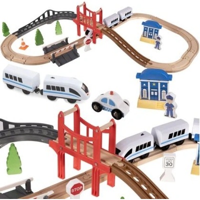 Kruzzel Дървена железница с коловоз - Kruzzel (KRU22646)