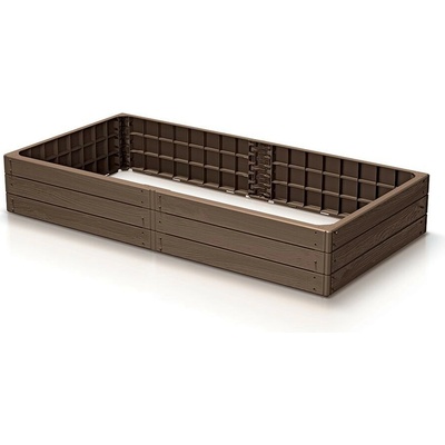 Prosperplast Vyvýšený záhon BASE WOODY, hnedá 149 x 75 x 25 cm