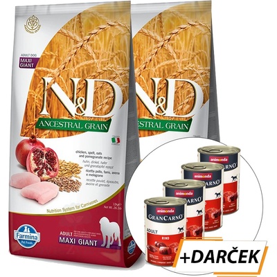 N&D dog AG Puppy Medium & maxi chicken spelt oats & pomegranate 2 x 12 kg