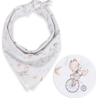 Biante Detská bavlnená šatka Sandra SA 371 Ružový cirkus so zvieratkami