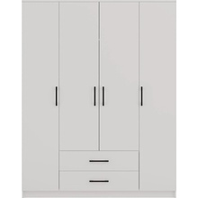 Topeshop Romana 160 KPLB skříň/šatník 11 police/polic 4 dveře/dveří Bílá