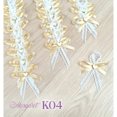 Krajkové svatební vývazky K04 (Light Gold) – Sleviste.cz