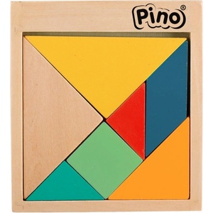 Pino Дървен танграм Pino, пастелни цветове (8286-P) - homeshop