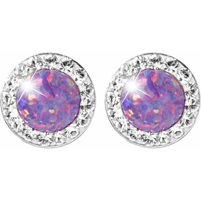 JSB Bijoux Opálky s křišťálovými kameny Swarovski Violet 92400040vio (Ag925/1000, 1,4 g)