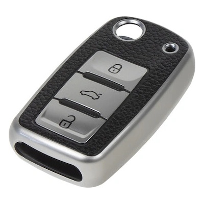 TPU obal pro klíč Škoda, VW, Seat, stříbrný, 484VW105S