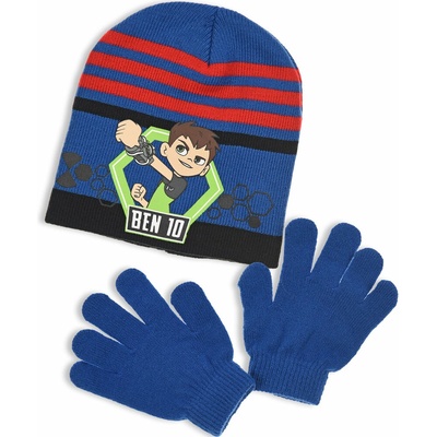Chlapčenská čiapka a rukavice BEN 10 modro-červená