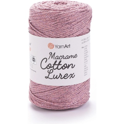 Yarn Art Macrame Cotton Lurex 743 starorůžová s růžovou nitkou
