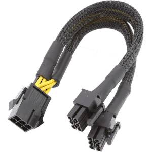  Захранващ кабел pci-e 6-пин към 2×8-пин(6+2) (pcie6fto2x8m)