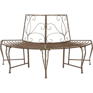 vidaXL Дървесен бенч 4 -местен 160 x 80 x 89 см steel Антик кафяво (42029526)
