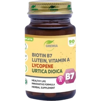 Grewia Biotin B7, Lutein, Vitamin A, Lycopene & Urtica Dioica [90 Таблетки]