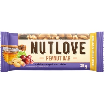 ALLNUTRITION NutLove Peanut Bar [20 x 30 грама] Червена боровинка