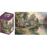 Schmidt Spiele - Puzzle Thomas Kinkade: Hometown Lake wooden - 1 000 piese
