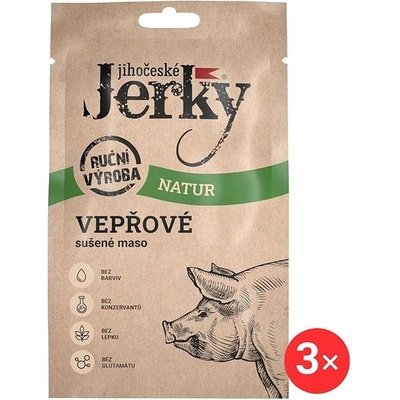Jihočeské Jerky Vepřové natur 3 x 20 g