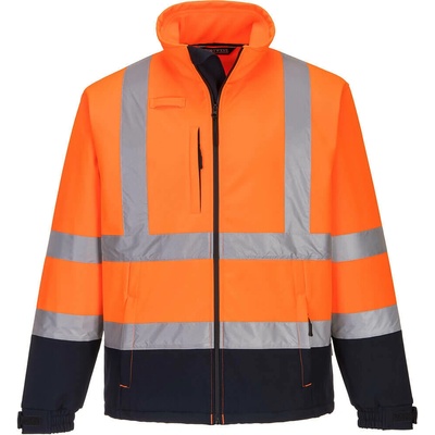 Portwest S425 Vetrovka Softshell Hi Vis Žltá Námornícka modrá