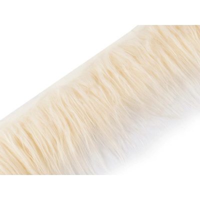 Kožešina / vousy dekorační 870867/2 krémová, délka chlupů 10cm, šíře 13cm ( v metráži)