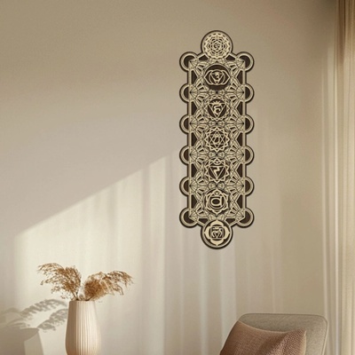 dřevo života Dřevěná dekorace Čakrový panel Rozměry (cm): 20x60, Zvolte barvu dekoru: Javor-Wenge
