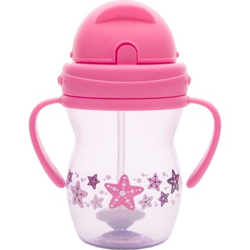 Lorelli Чаша с дръжки и сламка Lorelli Baby Care - 275 ml, Pink/Purple (10230600005)