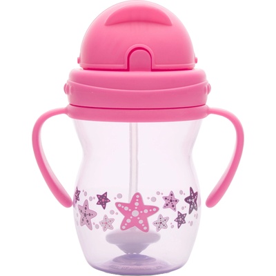 Lorelli Чаша с дръжки и сламка Lorelli Baby Care - 275 ml, Pink/Purple (10230600005)