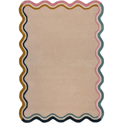 Flair Rugs Кремав ръчно изработен вълнен килим 120x170 cm Leo Scallop - Flair Rugs (503119375956)