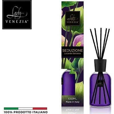 Lady Venezia Seduzione Divoká levandule aroma difuzér s tyčinkami 100 ml